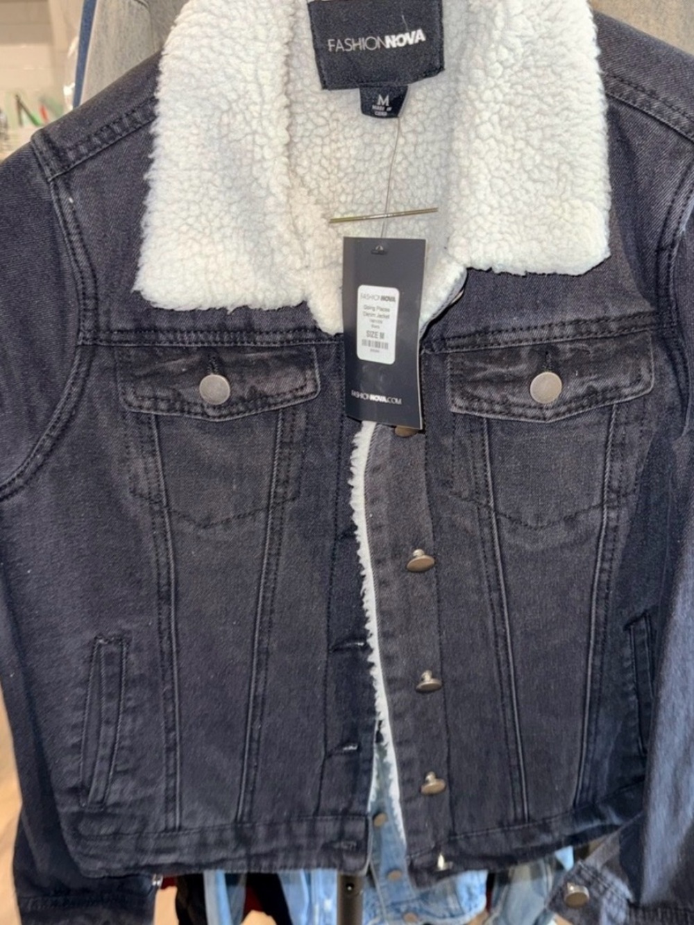 Fashion Nova Black Denim sterling Jacket